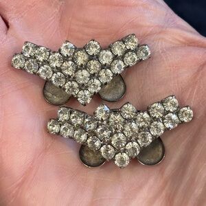 Vintage MUSI Rhinestone Shoe Clips – Rare / Art Deco Design